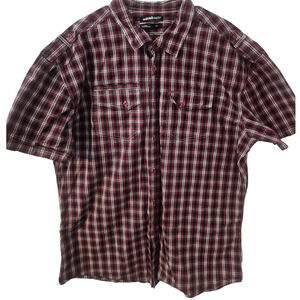 Men's Ecko UNLTD plaid short sleeve button up collared shirt size 3XL